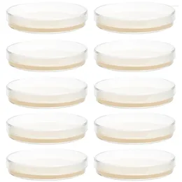 10pcs Prepoured Agar Plates 과학 실험과 함께 페트리 접시 실험실을위한 조직 배양 판