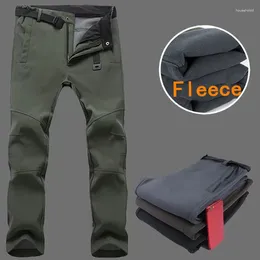 Men's Pants Warm Stretch Waterproof Men Casual Winter Thick Fleece Linner Outdoor Trousers Male Soft Shell Camping Hiking Skiing