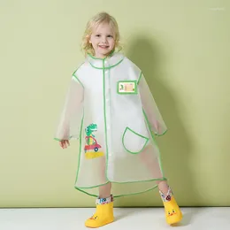 Regenmäntel Kinder Regenmantel Cartoon Niedliche Regenbekleidung Haushaltswaren Kinder Wasserdichter Poncho Transparenter Regenanzug EVA