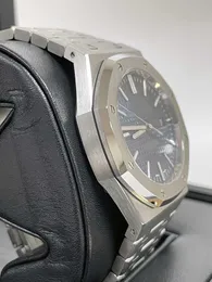 الرجال الفاخرين Wristwatch اليابان الميكانيكية أوتوماتيكية سوار جديد من الفولاذ المقاوم للصدأ من الفولاذ المقاوم للماء المراقبة 41 مم 15400st أزرق