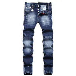 TR APSTAR DSQ Men's Jeans D2 Hip Hop Rock Moto DSQ COOLGUY JEANS Design Ripped Denim Biker slim skinny DSQ Jeans for men 1036 color blue