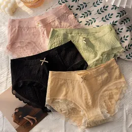 Underpants modal roupa interior feminino arquivo de algodão grafeno menina cintura média renda estudante antibacteriano respirável cuecas femininas