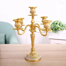 Candle Holders Antique Wedding Golden Silver Aesthetic Coffee Tables Christmas 2024 Jarrones Room Ornaments Fg10