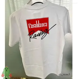 Casa Blanca Men's Tirts 23ss Men Women Casablanc Shirt Designer Thirts Racing Signature Letter Logo Print Short Sleeve Tops Cotton Loose زوجين قميص Casa 999
