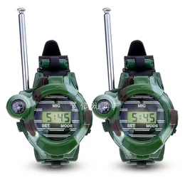 2st 7 av 1 barns kreativa militära walkie-talkie Luminous Watch Interactive Compass Toy for Kids Gift Puzzle Toy 240131