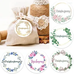 Party Decoration Round Floral Polish Thank You Stickers 1.8inch For Holidays Parties Wedding Favors Packing Seal Stationery Sticker