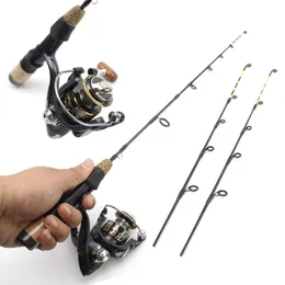 Canna da pesca sul ghiaccio da 60 cm con mulinello Canna da pesca portatile leggera in fibra di carbonio Canna da pesca con gamberetti da fiume Set di attrezzatura da pesca invernale 240127