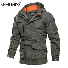 Män utomhusjacka Spring Autumn Hooded Casual Windproof Windbreaker Coat Army Tactical Military 240124