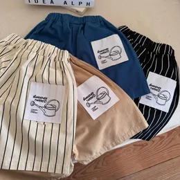 Pantaloni Pantaloncini per bambini 2024 Estate Ragazzi e ragazze Cartoon Patch Baby Striped Fashion