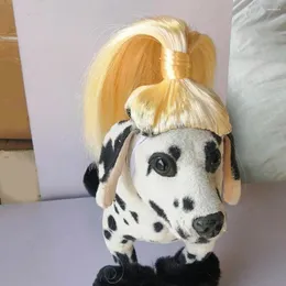 Cão vestuário pet peruca ajustável elástico reutilizável cães gatos chapelaria cosplay traje acessórios de cabelo