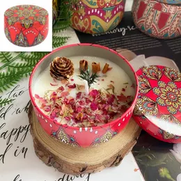 Scented Candles iron box Soy Wax Dried Flower Aromatherapy Candle Birthday Home el Wedding Decoration 240122