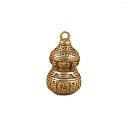 Keychains Wholesale Of Pure Brass Solid Gourd Car Key Chain Pendants Luck Accessories Small Copper Ware