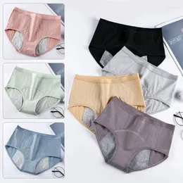 Calcinha feminina para menstruação algodão menstrual cintura alta à prova de vazamento roupa interior feminina período briefs feminino calças fisiológicas