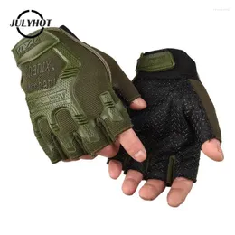 Luvas de ciclismo 1 par meio dedo masculino ao ar livre militar tático esportes tiro caça airsoft motocicleta