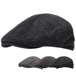 Newsboy Hats New Winter Cotton Berets Classic Newsboy Cap Man Men And Women Casual Octagonal Hat Outdoor Painter Hat zln240202