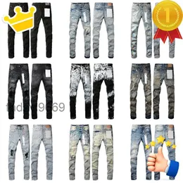 Jeans designer mens denim lila byxor mode byxor av hög kvalitet rak design retro streetwear casual svettbyxor joggar byxa tvättade gamla b3yu