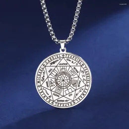 سلاسل My My Mype 7 Archangels Sigil Talisman Netlaces Must Boys Seal of Solomon Pendant Chain Stains Stains Steeld Teamulet Jewelry المجوهرات