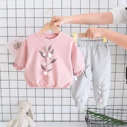 Clothing Sets Autumn Baby Girl Clothes Set Infant Tracksuit Children Long Sleeve Sweater Top And Sport Pant Suit Flower Outfits Loungewear
