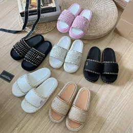 Designer-Kanal-Sandalen, Slides, Damen und Herren, Urlaubs-Hausschuhe, klassische Flip-Flops, flach, lässig, Sommer-Hausschuhe, modisch, Strand, rutschfest, Größe 35–42