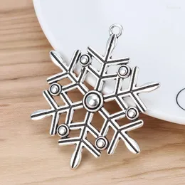 Collane con ciondolo 5 pezzi Argento tibetano Colore Grandi pendenti con ciondoli a forma di fiocco di neve di Natale per collana fai da te Risultati di creazione di gioielli