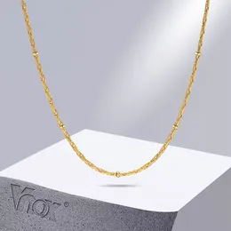 Correntes Vnox Gold Color Satellite / Snake / Box / Figaro Thin Link Chain Gargantilha Colares para Mulheres Colar de Aço Inoxidável Presente Jóias