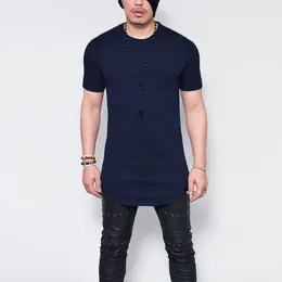 Men's Suits B5999 MRMT 2024 Brand T Shirt Round Neck Solid-colored T-shirt For Male Round-neck Medium And Long Section Tops Tshirt