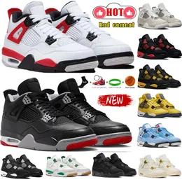 Jumpman 4S Black Cat 4 Basketball Shoes 4 Red Cement Thunder Military Moments Frozen Moments Pine Midnight Midnight University University Blue Womens Sneakers Men Trainers