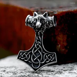 قلادات قلادة Beier 2024 فريد تصميم الفولاذ المقاوم للصدأ للرجال Viking Wolf Animal Jewelry بالجملة