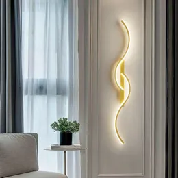 Modern kapalı LED Duvar Işığı İskandinav Uzun Strip Duvar Lambası Oturma Odası Yatak Odası Aydınlatma Armatürü Ev Dekoru Başucu Duvar Sconce