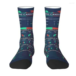 Herrensocken, Aktienmarkt, Kerzenmuster, Herren-Crew, Unisex, niedlich, Charts, Wall Street, Frühling, Sommer, Herbst, Winter, Kleid