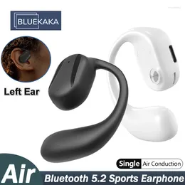 シングル左耳Bluetoothイヤホン5.2空気伝導ヘッドフォンイヤーフックスポーツノイズキャンセルヘッドセットタッチビジネスイヤホン