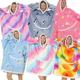 Battaniyeler Sıcak kapüşonlu Sherpa Battaniyeli Kollu Ultra Yumuşak Polar Sweatshirt Kalın Kış Flanel Hoodie Ev Tekstilini Atın