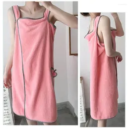 Towel Secure Fit Shower Ultra-soft Women's Bath Robe With Button Design Absorbent Comfortable For Home