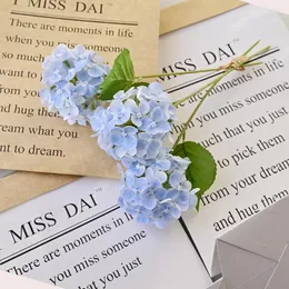 Decorative Flowers Garden Artificial 3D Small Hydrangea Sprigs Simulation Flower Latex Blue Hydrangeas Table Decoration Plants