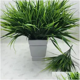 زهور الزهور الزهور أكاليل 1pc البلاستيك الاصطناعي 7-fork simation grass نبات زهرة وهمية ترتيب زهرة عيد الميلاد Drop d otnzt