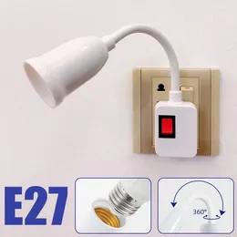 Suportes de lâmpada UE Reino Unido EUA Plug para E27 Conversão Base Led Light Wall Flexível Conversor com Interruptor Cabeça Bulbo Soquete 20cm