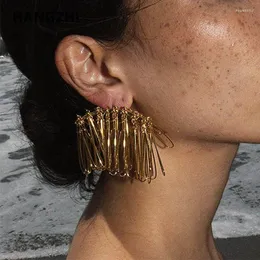 Dangle Earrings HangZhi Tassel U Shaped Earring Exaggerated European American Style Big Fashion Party Drop Jewelry Gifts For Women