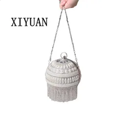 XIYUAN Ball Dinner Bag Кисточка с шариком и бриллиантами Набор для вечеринок Сумка на одно плечо Косая сумка со стразами Вечерняя сумка Сумка для вечеринки 240125