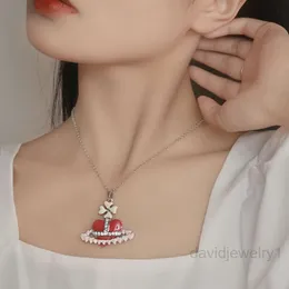 Planet Necklace Designer Necklace for Woman VivienenWestwoods Luxury Jewelry Viviane Westwood Necklace Empress Dowager Xis Pink Love Saturn Orbital 022552