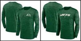 New York''Jets''men Heather Grey Sideline Team Velocity Performance Long Sleeve T-shirt