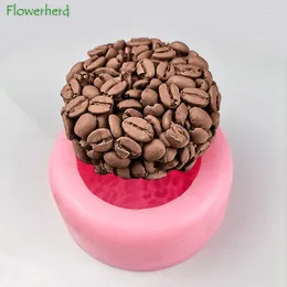 Moldes de cozimento ferramentas forma de feijão de café circular artesanal sabão molde fragrância gesso vela açúcar mousse chocolate silicone