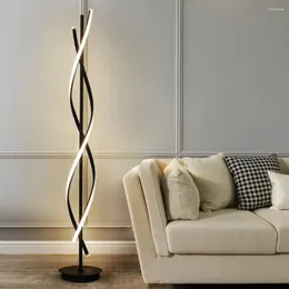 Lampy podłogowe minimalistyczna lampa LED geometryczna linia salon wystrój salonu światło sypialnia tło tło ściana czarne białe światła luzu