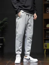 Men's Pants 2024 Autumn Jogger Big Size Sportswear Zip Pockets Slim Grey Sweatpants Cotton Casual Track Trousers For Men 8XL