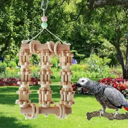 Other Bird Supplies Parrot Toy Wooden Perch Natural Wood Blocks Tearing Toys For Large Medium Birds Macaws Amazon Parrots African Greys Q84D