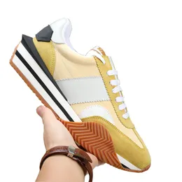 Tasarımcı Eğitmenler Süet Teknik Kumaş James Sneaker Koşu Ayakkabıları Erkek Kadın Mavi Beyaz Likra Kırmızı Çevre Dostu Malzeme Spor Ayakkabıları James Trainers