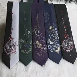 Party Supplies Anime Cosplay Ties JK Uniform Harajuku Men Women Tie Black College Clothing Necktie Color Print Student Christmas Gifts