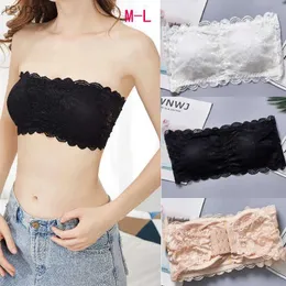 Bras midja mage mage shaper kvinnor rör topp sexig spets underkläder osynlig push up bralette sömlös stropplös behå lady underwea sommar bröst wraps crop top yq240203