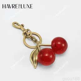 Keychains Lanyards bag accessories bag charm Handbag pendant keychain womens exquisite Internet-famous crystal Cherry car accessories high-grade 231205 GUQU