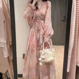 Vestidos casuais elegante floral impressão vestido de princesa para mulheres - férias perfeitas e eventos formais sexy