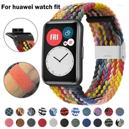 Uhrenarmbänder Armband für Huawei Fit 2 Band Nylon geflochtenes gewebtes Armband Verstellbares Ersatzarmband